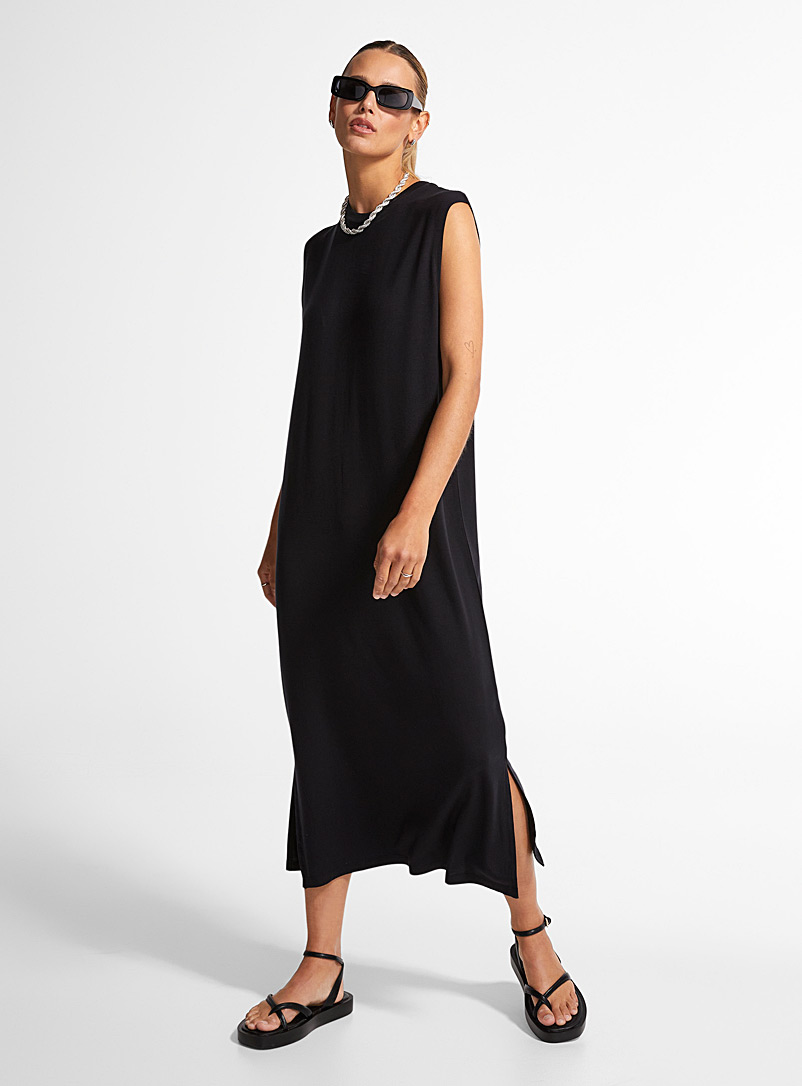 JJXX Black Sleeveless long supple dress for women