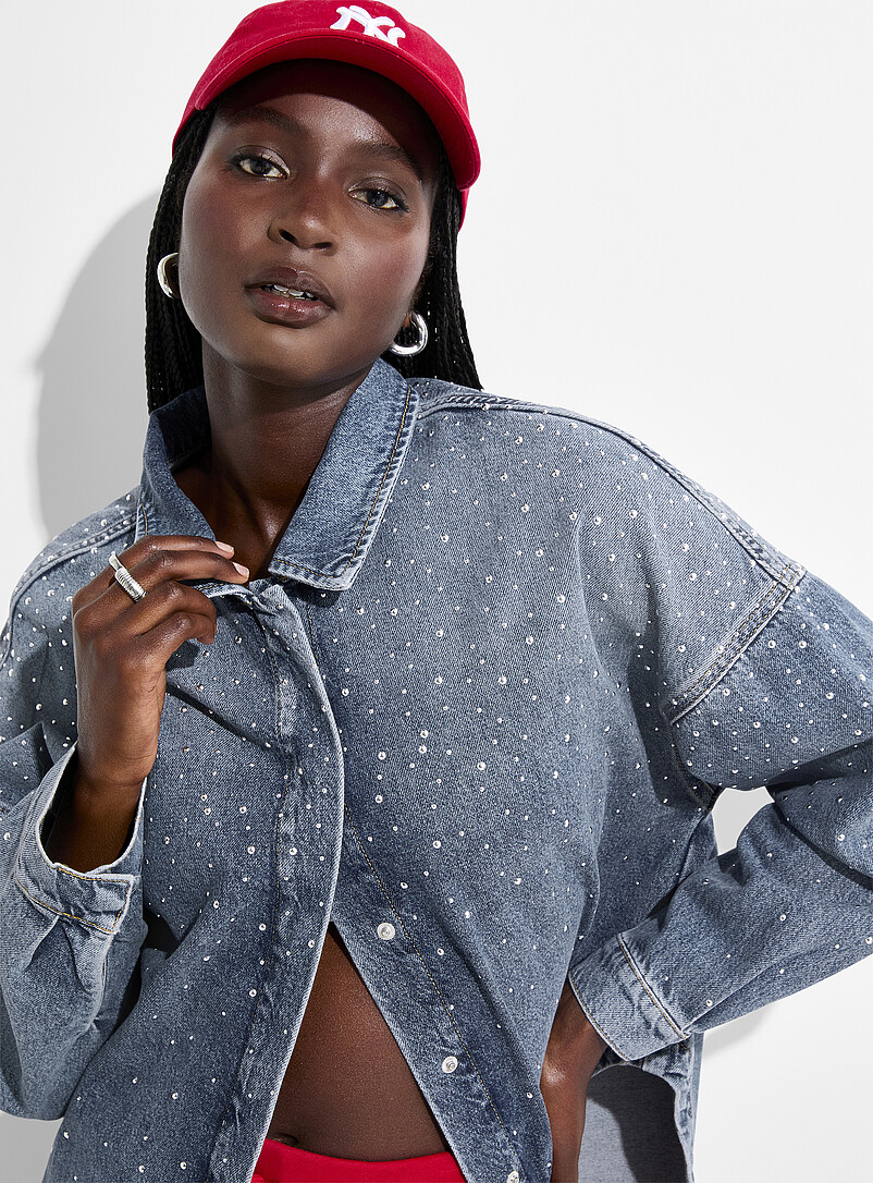 veste en jean a clou