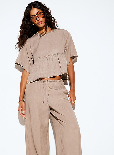 Sigrid peplum waist faded blouse