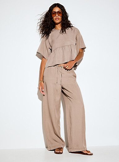 Le pantalon large &eacute;dulcor&eacute; taille cordon Sigrid