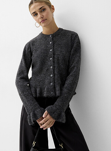 Evi ruffled trim boxy-fit cardigan | JJXX | Shop Women's Cardigans