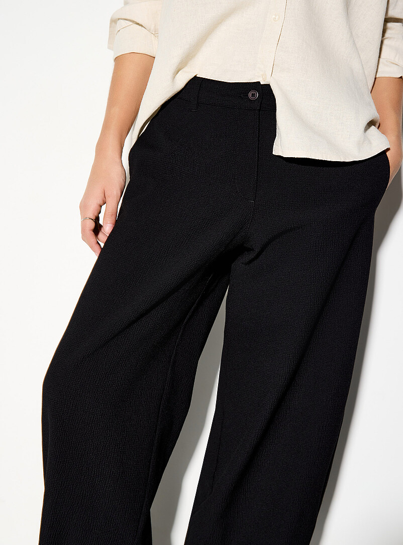 JJXX: Le pantalon ballon l&eacute;ger texture froiss&eacute;e Chloe Lizza Noir pour femme
