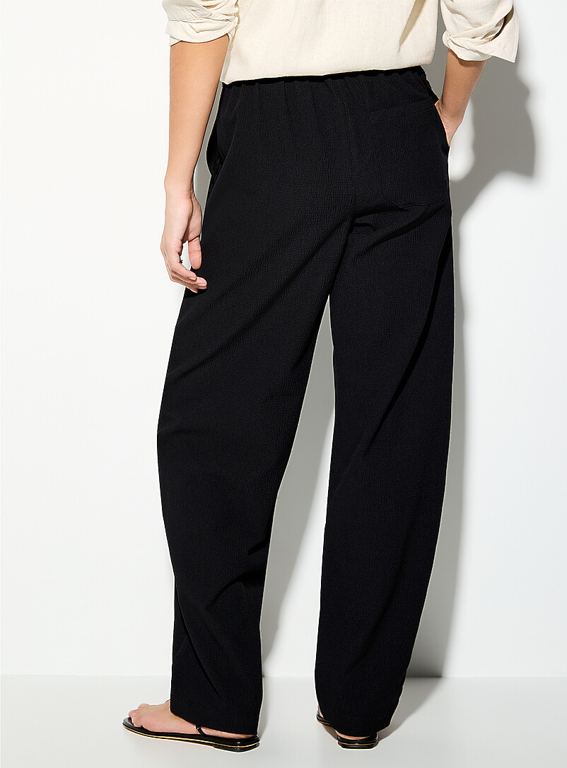 JJXX: Le pantalon ballon l&eacute;ger texture froiss&eacute;e Chloe Lizza Noir pour femme