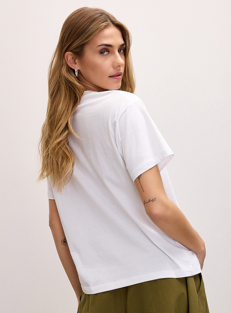 JJXX: Le t-shirt carr&eacute; collage d'imprim&eacute;s Brun &agrave; motifs pour femme