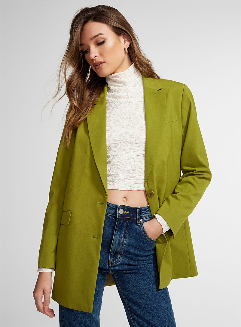 JJXX Olive Chartreuse green oversized blazer for women