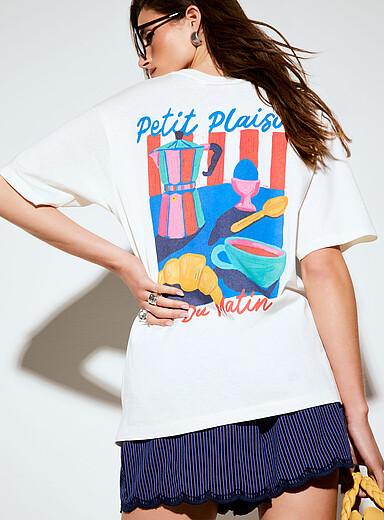 Le t-shirt ample imprim&eacute; toile color&eacute;e Millow
