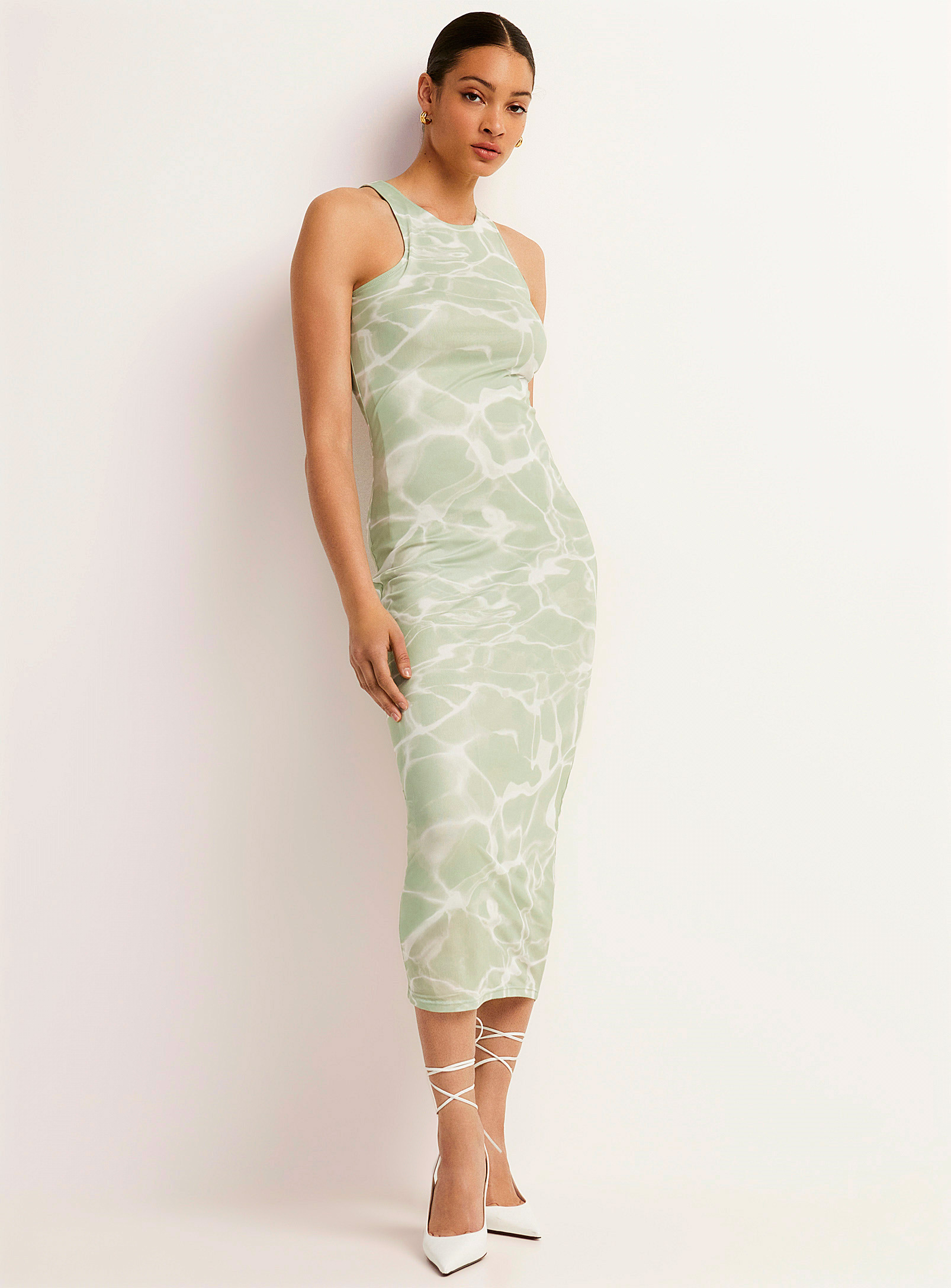 JJXX - La longue robe microfilet vert d'eau