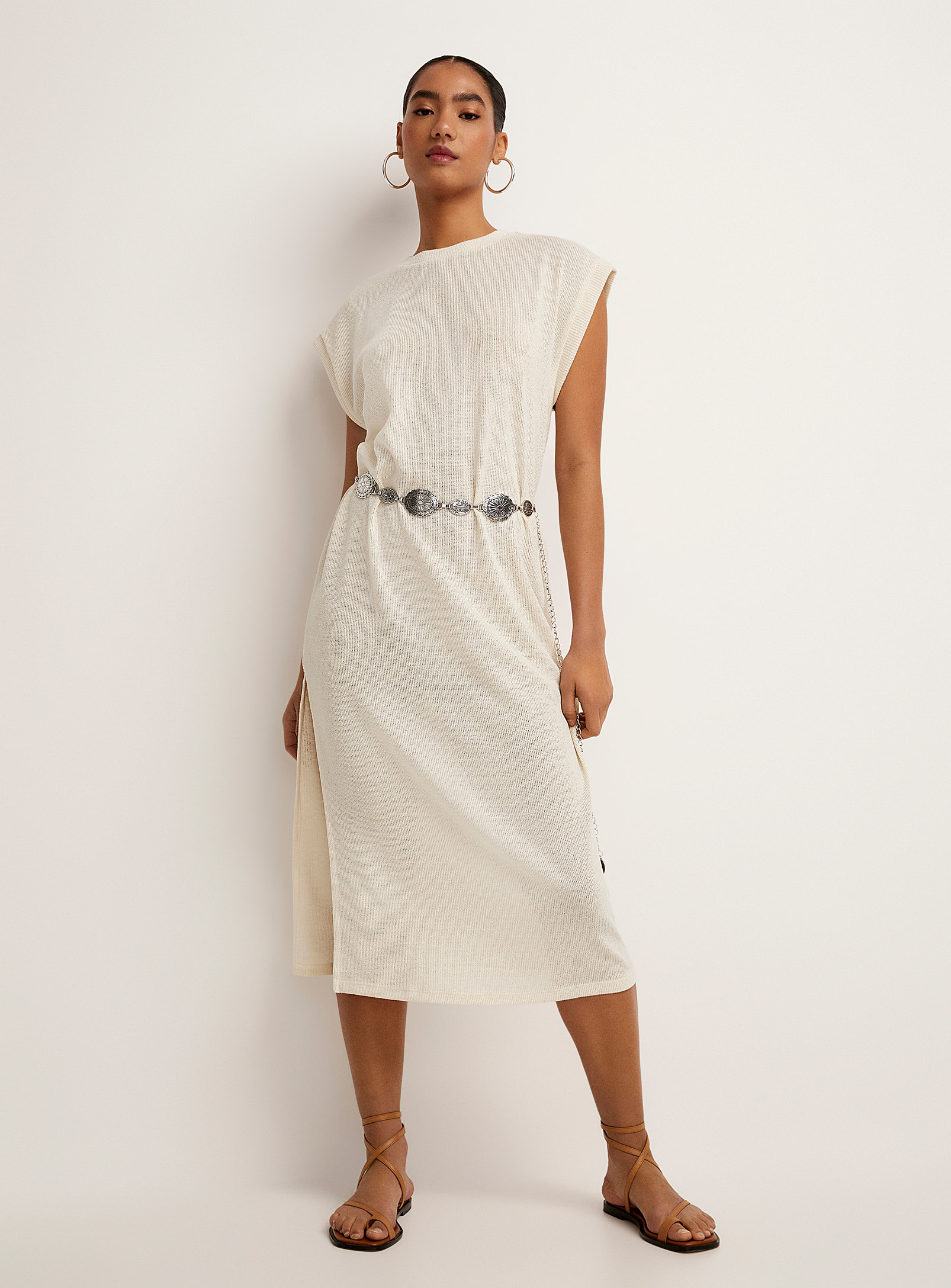 JJXX - La longue robe tricot ivoire Vera