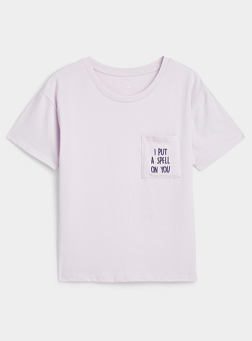 Miiyu x Twik Lilacs Accent-pocket organic cotton T-shirt for women