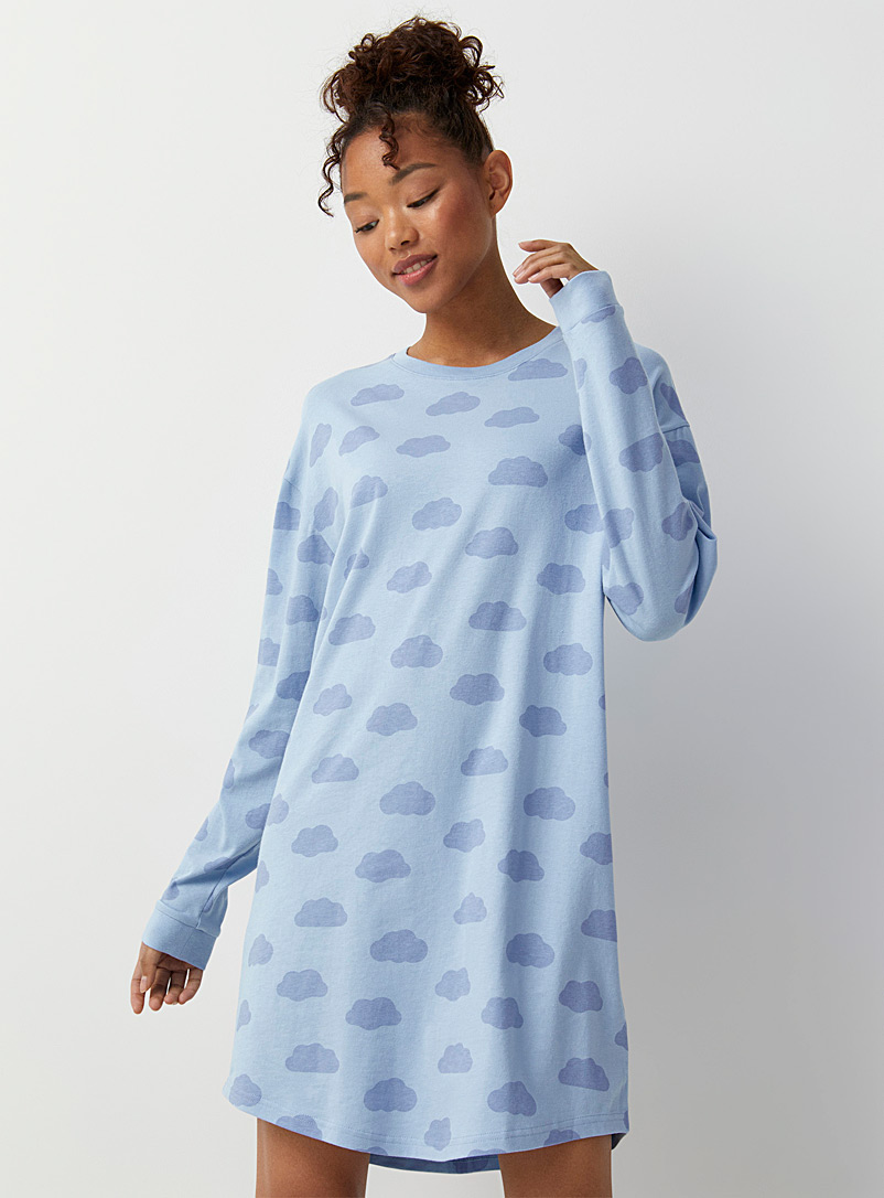 Miiyu x Twik Blue Nostalgic-print nightgown for women