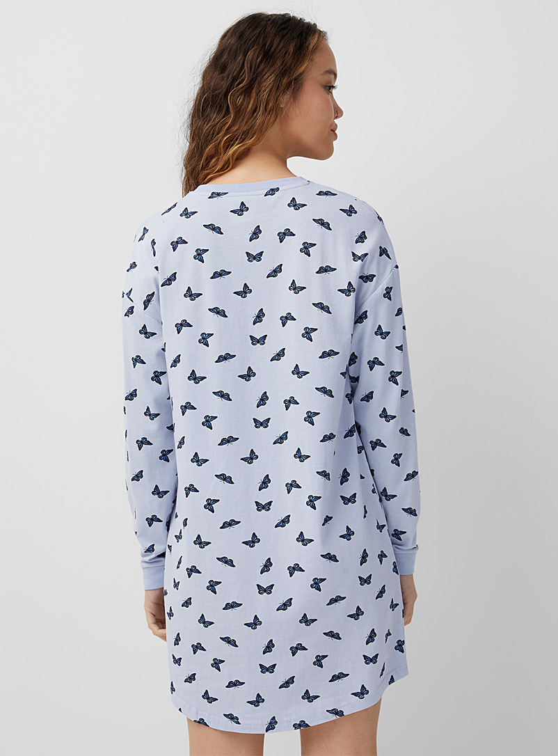 Miiyu x Twik Patterned Grey Nostalgic-print nightgown for women