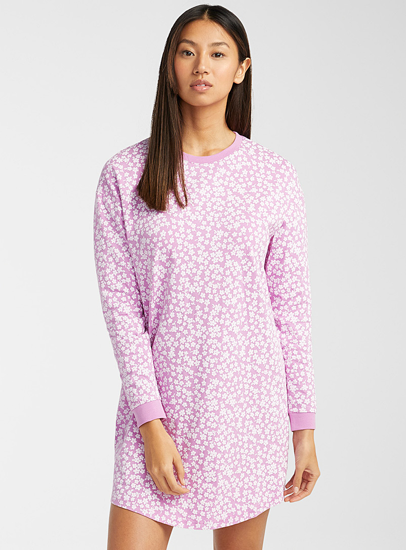 Miiyu x Twik Patterned Grey Nostalgic print nightgown for women