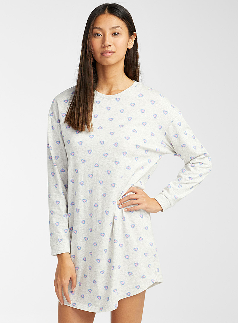 Miiyu x Twik Patterned Grey Nostalgic-print nightgown for women