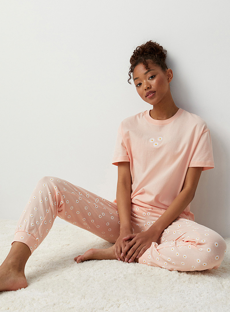 Miiyu x Twik Pink Nostalgic embroidery T-shirt for women