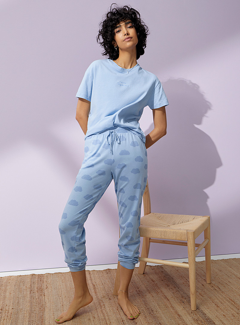 Miiyu x Twik Patterned Blue Nostalgic print jogger for women