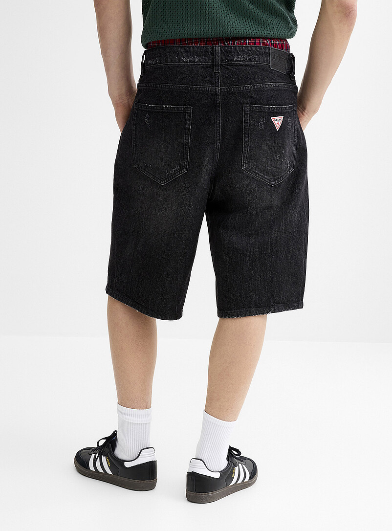 Pintuck faded black jort Baggy fit | Guess | Shop Men's Bermuda