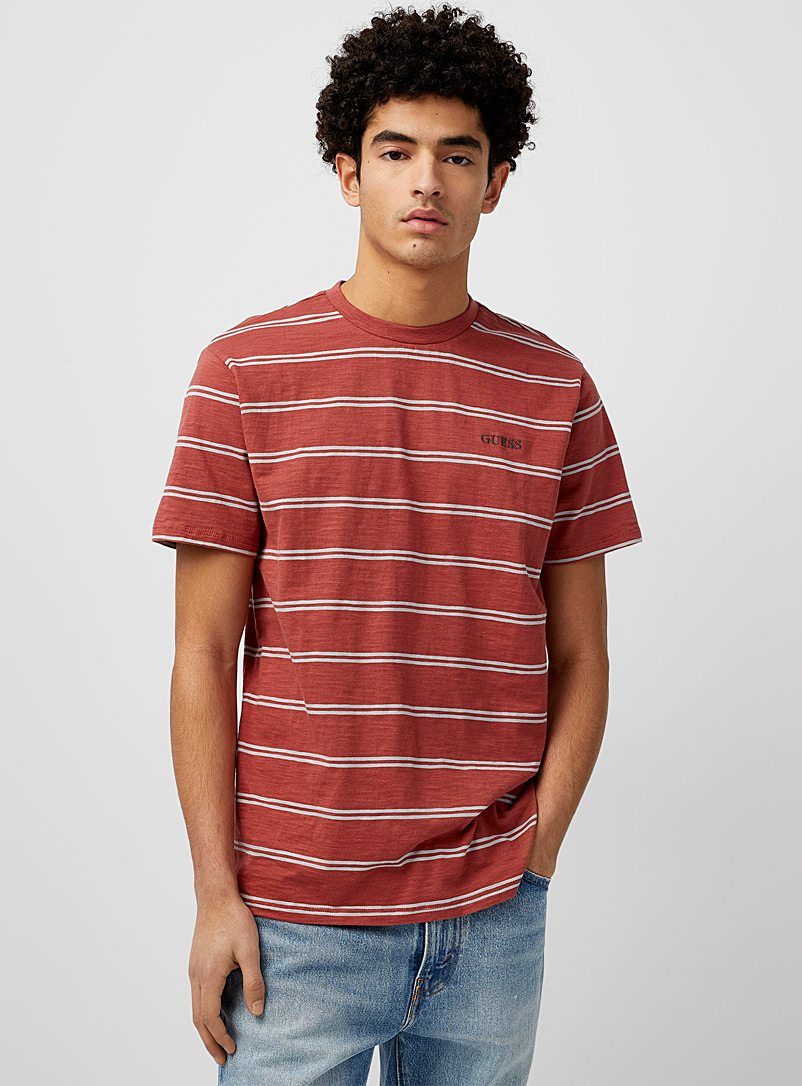 Guess Red Double stripe T-shirt for men