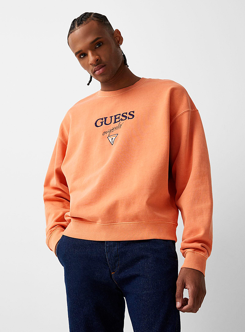 Guess Orange Faded orange logo sweatshirt for men