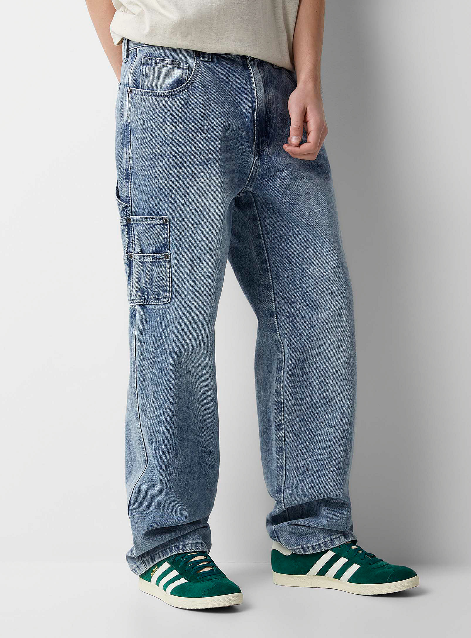 Guess - Le jean menuisier indigo moyen Coupe relaxe
