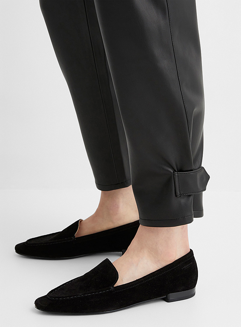 Contemporaine Khaki Faux-leather high-waist pant for women