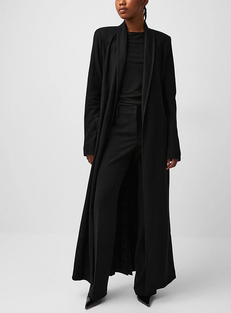 Mance: Le manteau en laine Dante Noir pour femme