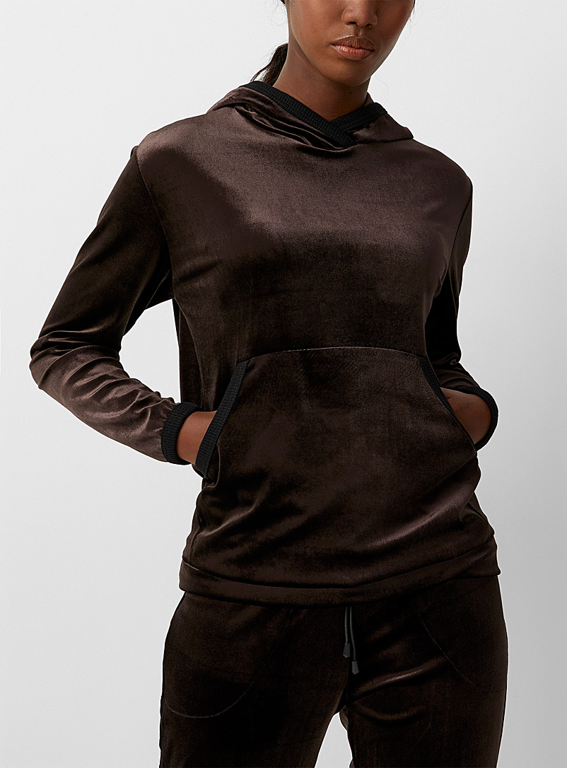 Denis Gagnon Light Brown Velvety hoodie for women