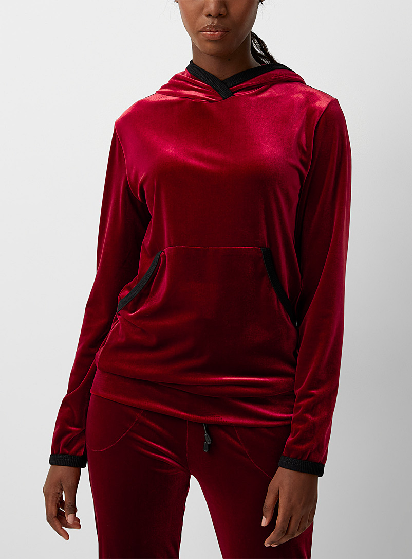 Denis Gagnon Ruby Red Velvety hoodie for women