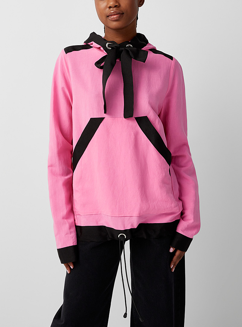 Denis Gagnon Pink Dual-material hoodie for women