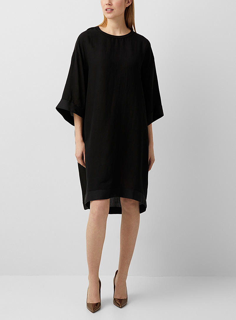 Denis Gagnon: La robe t-shirt bimatière Noir pour femme