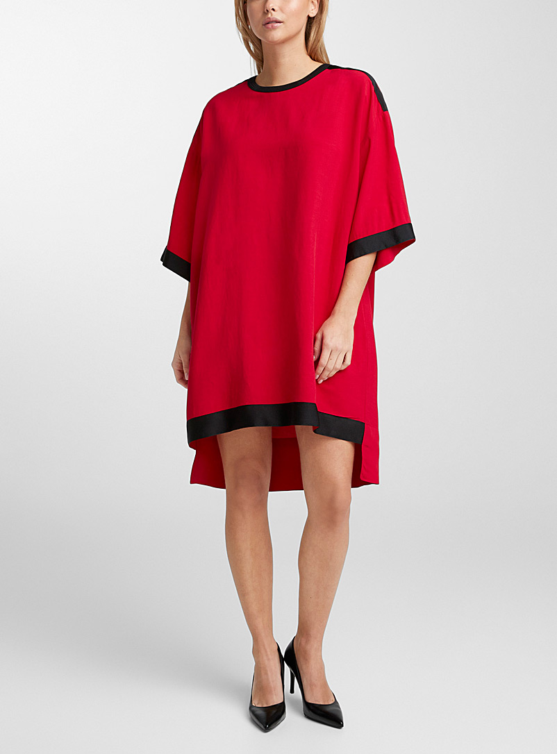Denis Gagnon: La robe t-shirt bimatière Rouge pour femme