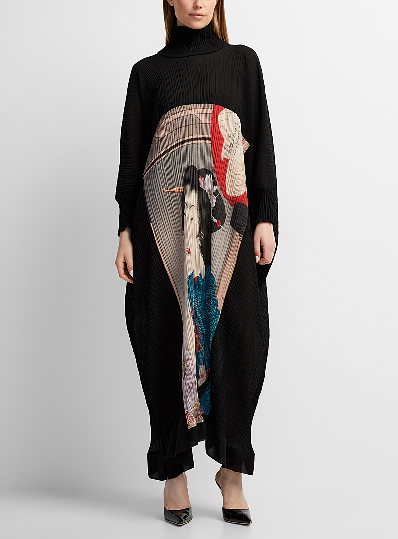 Denis Gagnon Oxford Multi-pleated print tunic dress for women