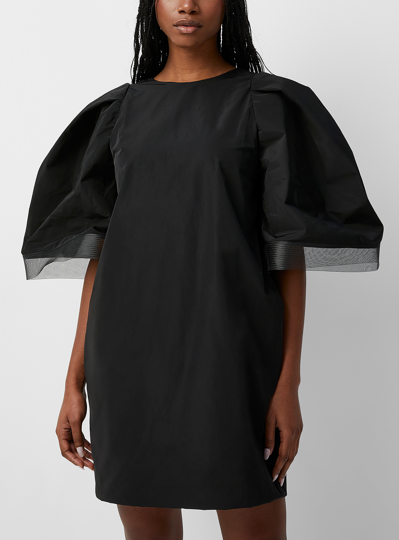 Denis Gagnon Two-in-one Taffeta Dress In Black