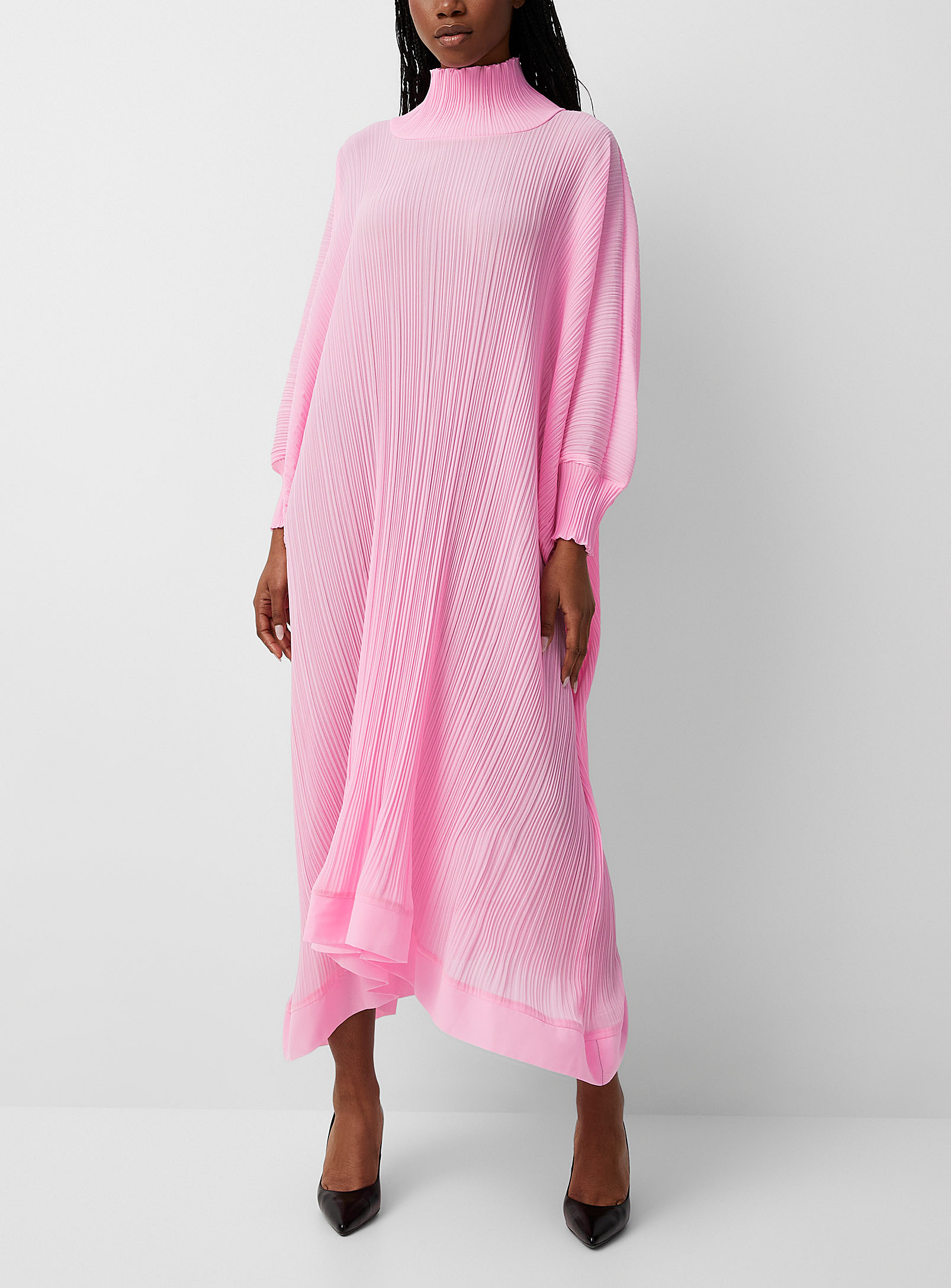 Denis Gagnon Multi-pleated Tunic Dress In Pink