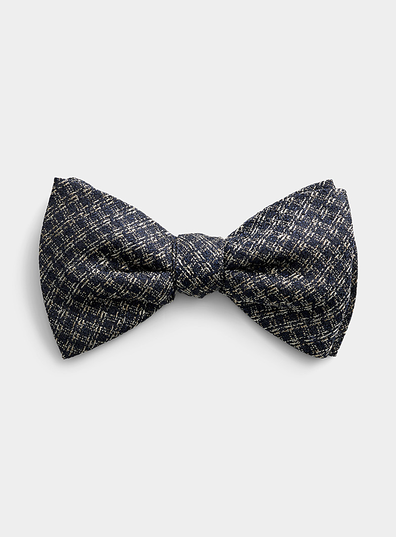 Le 31 Black Heathered check bow tie for men