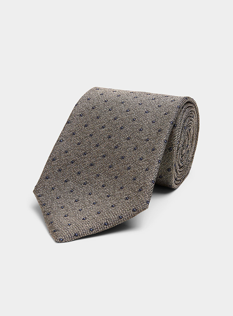 Le 31 Light Brown Coffee dot tie for men