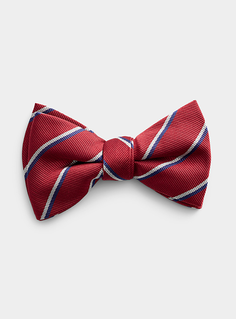 Le 31 Red Preppy stripe bow tie for men