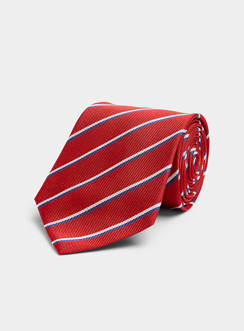 Le 31: La cravate rayure preppy Rouge pour homme