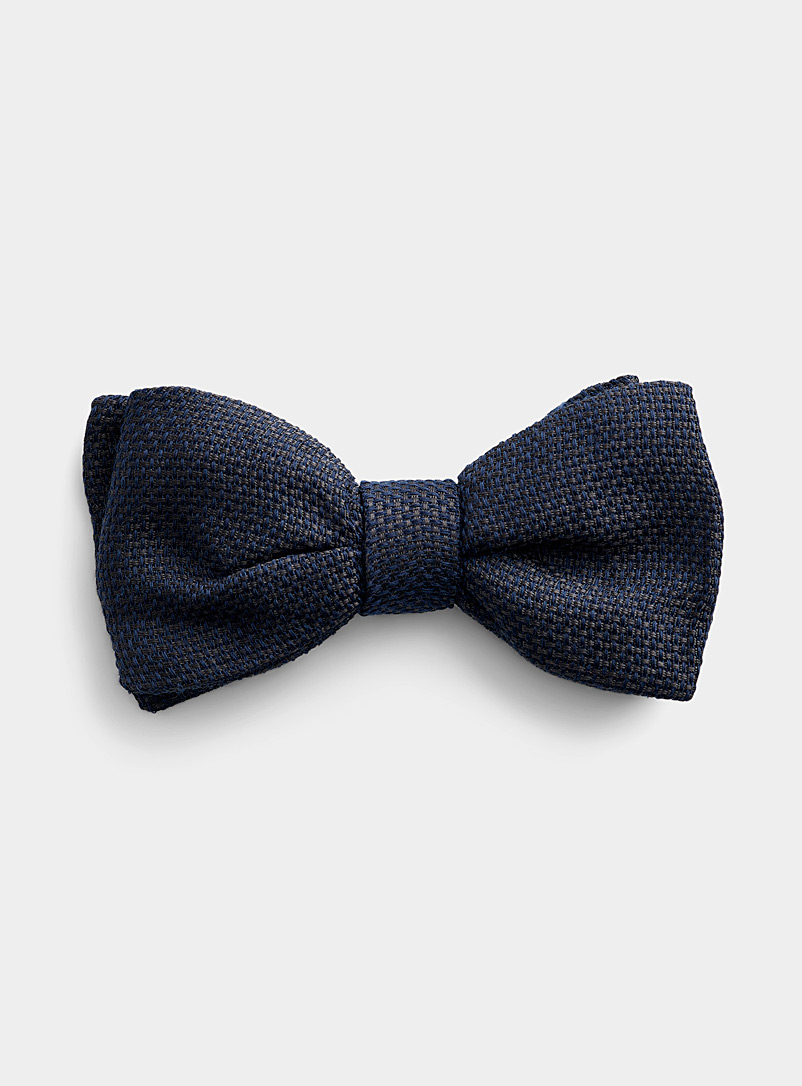 Le 31 Navy/Midnight Blue Textured bow tie for men