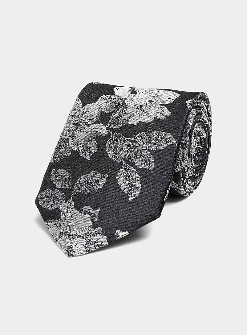 Le 31: La cravate nuances florales Noir pour homme