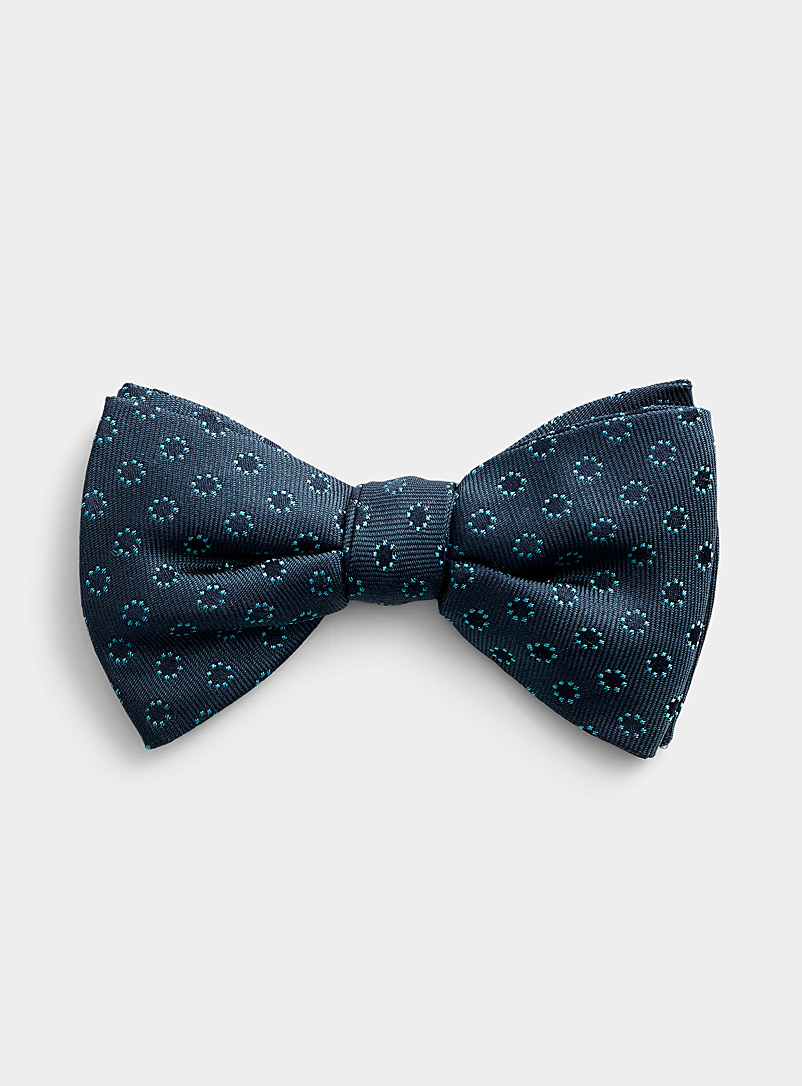 Le 31 Teal Floral circle bow tie for men