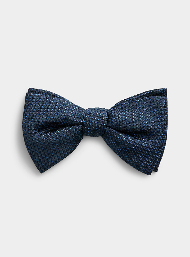 Le 31 Marine Blue Textured jacquard navy bow tie for men