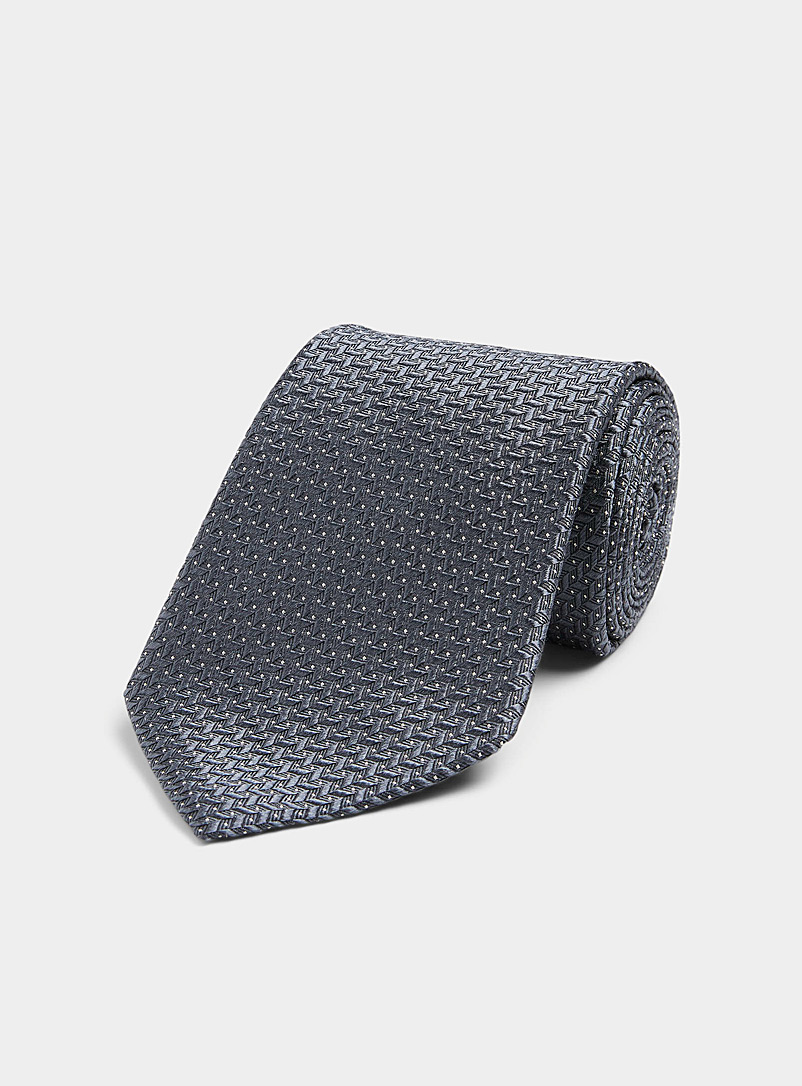 Le 31 Black Dotwork monochrome chevron tie for men