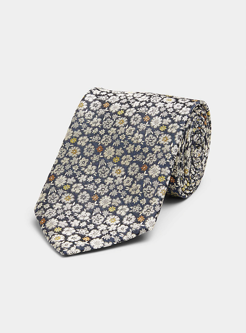 Le 31 Silver Mini flower tie for men