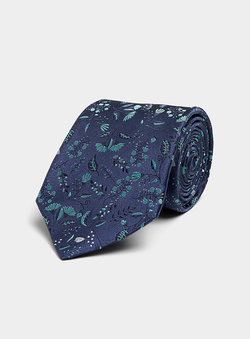 Le 31: La cravate nature nocturne Sarcelle-turquoise-aqua pour homme