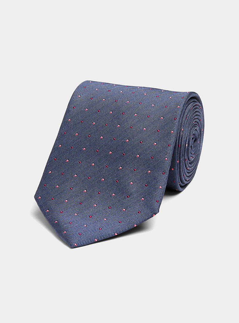 Le 31 Marine Blue Pink dot tie for men