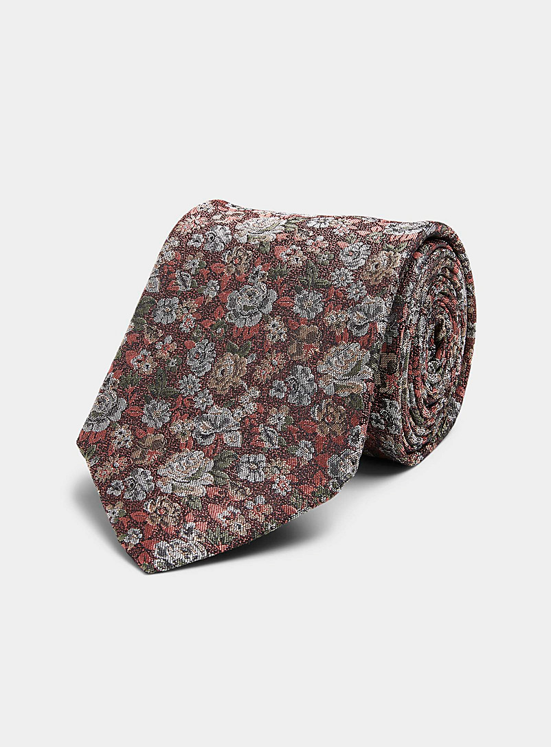 Le 31: La cravate mille fleurs Vieux rose pour homme
