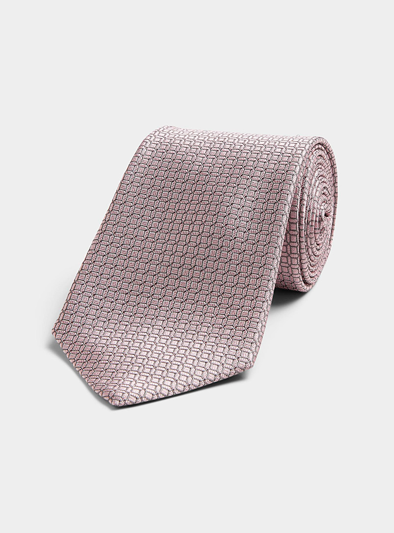 Le 31 Pink Faceted honeycomb tie for men