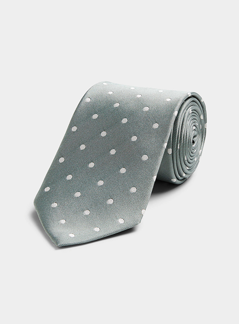 Le 31 Grey Dotted pastel tie for men