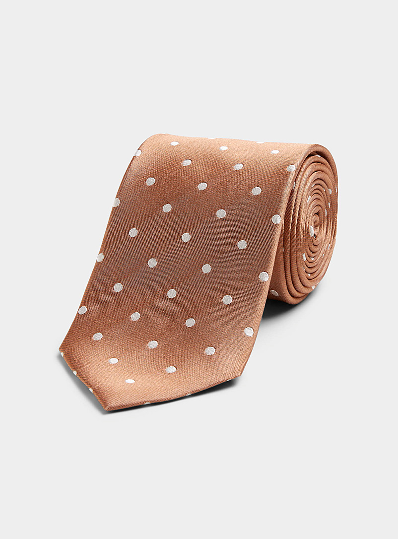 Le 31 Peach Dotted pastel tie for men