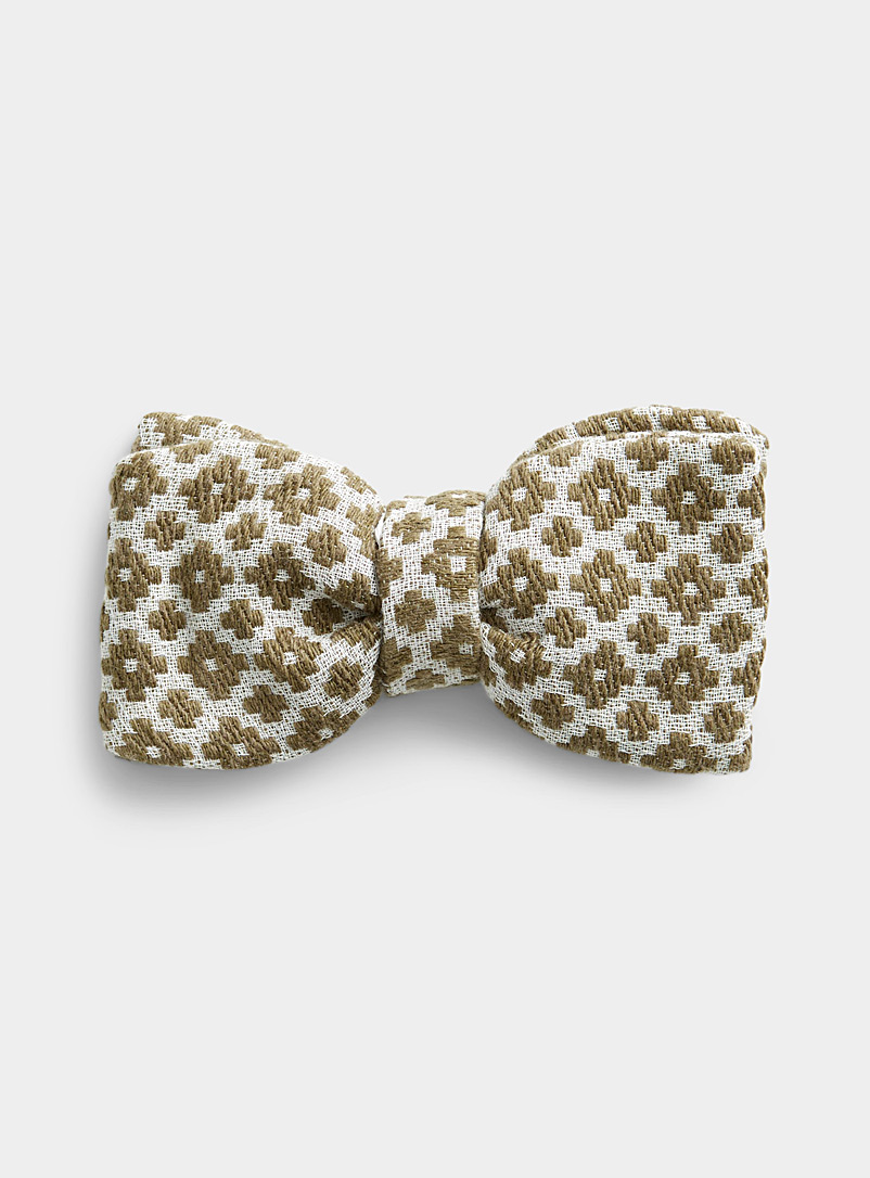 Le 31 Green Cubic flower bow tie for men
